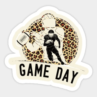 Game Day Football Leopard Funny Football fans gift Sticker